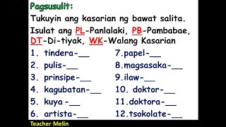 KASARIAN NG PANGNGALAN pagsusulit [upl. by Constancia832]