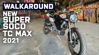 Super Soco TC Max 2021 Walkaround  Electric Motorcycles  Visordown [upl. by Ahsirtap724]