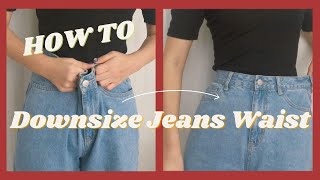 Downsize Jeans Waist 裤腰太松？教你如何修改缩小裤腰 eng cc [upl. by Enogitna]