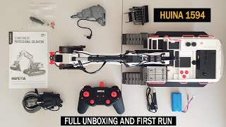 Huina 1594 Unboxing amp First Run RC Excavator [upl. by Safire]