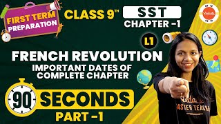 CBSE Class 9 SST  French Revolution in 90 Seconds  Important Dates of French Revolution  Part1 [upl. by Aitel]