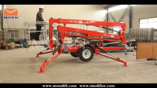 How to operate the towable cherry pickerarticulated boom lift from MORN LIFT [upl. by Mert272]