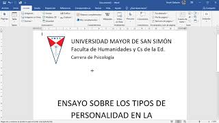 Cómo hacer una carátula en Word [upl. by Nylg]