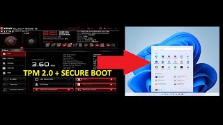 JAK WŁĄCZYĆ TPM 20  SECURE BOOT W MSI B350 TOMAHAWK  PORADNIK MSI CLICK BIOS 5 Windows11 MSI [upl. by Prospero]