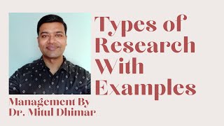 Types of research in research methodology with examples 6 types [upl. by Rolan723]