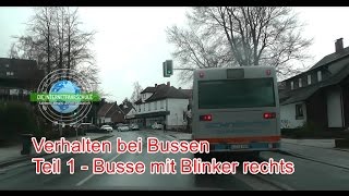 Verhalten bei Bussen Teil 1  Bus mit Blinker an d Haltestelle Fahrstunde Prüfungsfahrt [upl. by Anuait945]