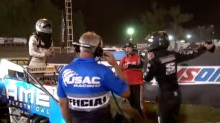 Tempers Flare After Checkered Flag During USAC Indiana Sprint Week [upl. by Lala]