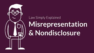 Misrepresentation and Nondisclosure  Contracts  Defenses amp Excuses [upl. by Hebel]