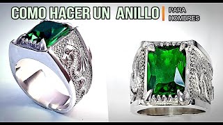 Anillos para hombre hecho a mano  Making Emerald Rings Silver For Men [upl. by Ahearn]