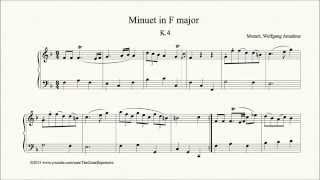 Mozart Minuet in F major K4 Piano [upl. by Lian]