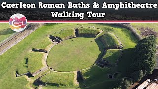 CAERLEON ROMAN BATHS amp AMPHITHEATRE WALES  Walking Tour  Pinned on Places [upl. by Eatnohs879]