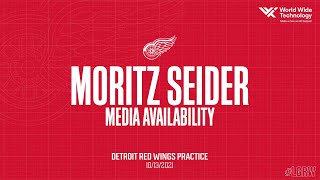 Detroit Red Wings Practice  Moritz Seider  1013 [upl. by Rist]