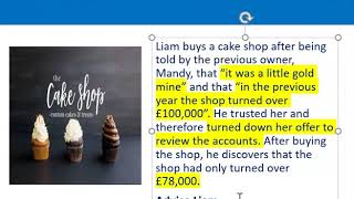 How to apply misrepresentation Liam cupcake scenario [upl. by Muldon]