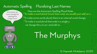 Pluralizing Last Names [upl. by Chrisoula606]