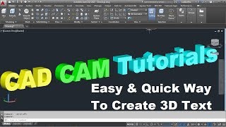 How to Create 3D Text in AutoCAD  AutoCAD 3D Text Quick amp Easy Method Tutorial [upl. by Comstock741]