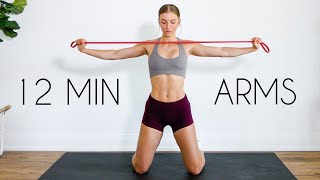 12 min UPPER BODY RESISTANCE BAND Workout At Home [upl. by Sivet]