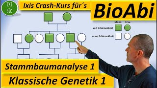 Klassische Genetik 1 Stammbaumanalyse 1  dominant  rezessiver  autosomal  gonosomaler Erbgang [upl. by Stover]