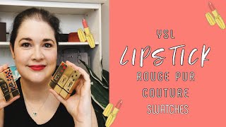 YSL Rouge Pur Couture Lipsticks  YSL Swatches amp Try On  YSL [upl. by Lletram373]