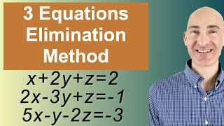 Solving Systems of 3 Equations Elimination [upl. by Hoye]