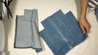 how to make jeans bag with old jeans [upl. by Ardnasela]