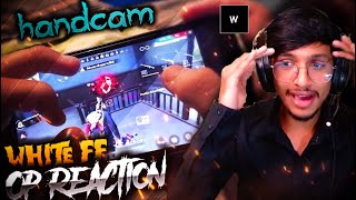 SCSGAMER REACT TO WHITE FF HANDCAM OP GAMEPLAY Garena Free Fire [upl. by Solberg333]