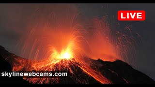 🔴 Recorded live footage from Volcano Stromboli  Sicily  Live Cameras from the world [upl. by Remoh]