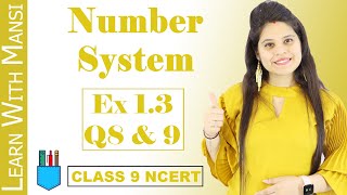 Class 9 Maths  Chapter 1  Exercise 13 Q8 amp Q9  Number System  NCERT [upl. by Alyk]