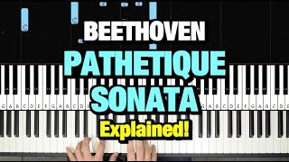 HOW TO PLAY PATHETIQUE SONATA 2ND MOVEMENT BY BEETHOVEEN PIANO TUTORIAL LESSON [upl. by Rellim707]