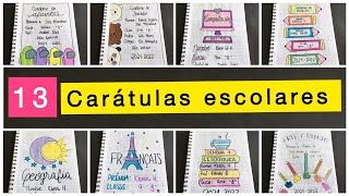 13 carátulas para tus cuadernos  Carátulas 2021 short [upl. by Ynoble]