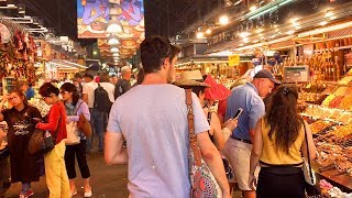 BARCELONA WALK  La Boqueria Famous Indoor Food Market  Spain [upl. by Ynatil]