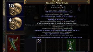 POE 1 Minute Guide to Crafting a DOT Quiver ◆expensive [upl. by Ahtaela]