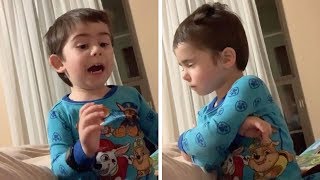 Toddler Has Tantrum Over Turning The TV Off [upl. by Refinej]