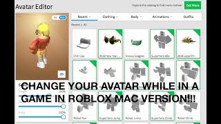 How to change your avatar while in a game Roblox MAC VERSION [upl. by Giwdul]