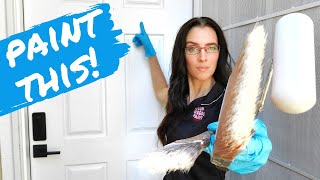 How to Paint a Fiberglass Door Step 55 COLOR COATS  Using Behr Urethane Alkyd SemiGloss Enamel [upl. by Carlen882]