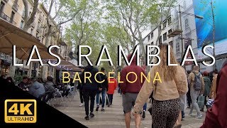 Las Ramblas Barcelona Entire Walk in 4k Spain España Video Tour 4k [upl. by Thatcher341]