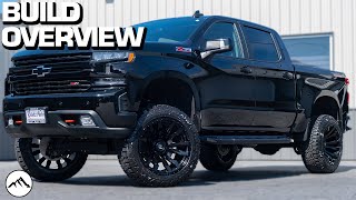 BUILD OVERVIEW Lifted Chevy Silverado  Rough Country Lift Kit  22x12 Fuel Blitz Wheel [upl. by Mcevoy]