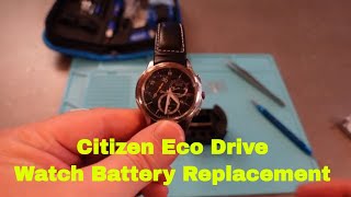 Watch battery replacement on a Citizen Eco Drive [upl. by Adnilreb]