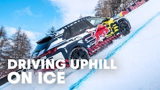 Mattias Ekström Drives Up Worlds Most Challenging Ski Slope [upl. by Olraced]