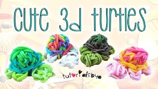 NEW 3D Turtle Rainbow Loom Charm Tutorial  How To [upl. by Micaela]