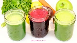 3 Tasty Green Juice Recipes  CleanAndGreenWithDani [upl. by Orren]