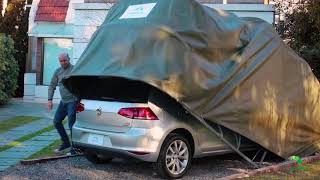 SmartCov® Covertec Protected Hail Snow Rain Sun Garage Car Cover Foldable Shelter [upl. by Rhyne]