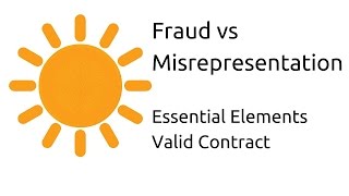 Fraud vs Misrepresentation  Other Essential Elements of a Valid Contract  CA CPT  CS amp CMA [upl. by Dawaj]