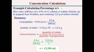 Percentage Concentration Calculations [upl. by Weisburgh]