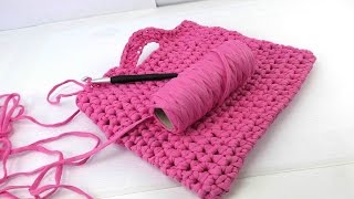 Handtasche häkeln  Häkelanleitung Tasche deutsch  crochet bag tutorial  pink [upl. by Dnumde293]