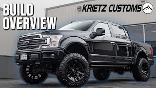 BUILD OVERVIEW Lifted 2019 Ford F150  6 Inch Rough Country Lift Kit 22x12 Fuel Blitz Wheels [upl. by Nev]