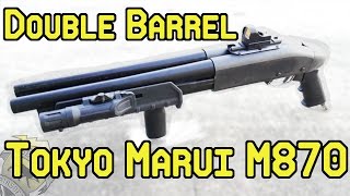 Double Barrel Tokyo Marui M870 Shotgun High Ground Airsoft [upl. by Wenn]