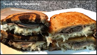 Roast Beef Reuben Sandwich Teach Me Homemade [upl. by Nyhagen]