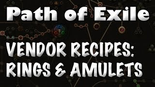 Path of Exile Jewelry Vendor Recipe Resistance Rings amp Onyx Amulets [upl. by Haidebej]