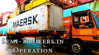 Port Terminal Operation  ISO Container Loading and Unloading from Trailer  Terminal Trailer [upl. by Ecyned]