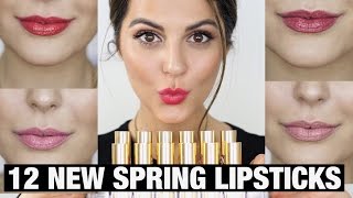 YSL Lipstick Review  Swatches I 12 New Spring Shades [upl. by Ymer287]